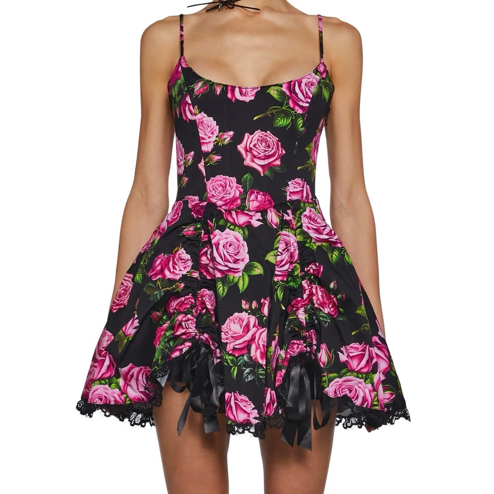 Sugar Thrillz Black & Pink Floral Mini Dress - Picture 10 of 15
